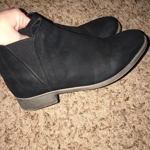 Black suede ankle booties